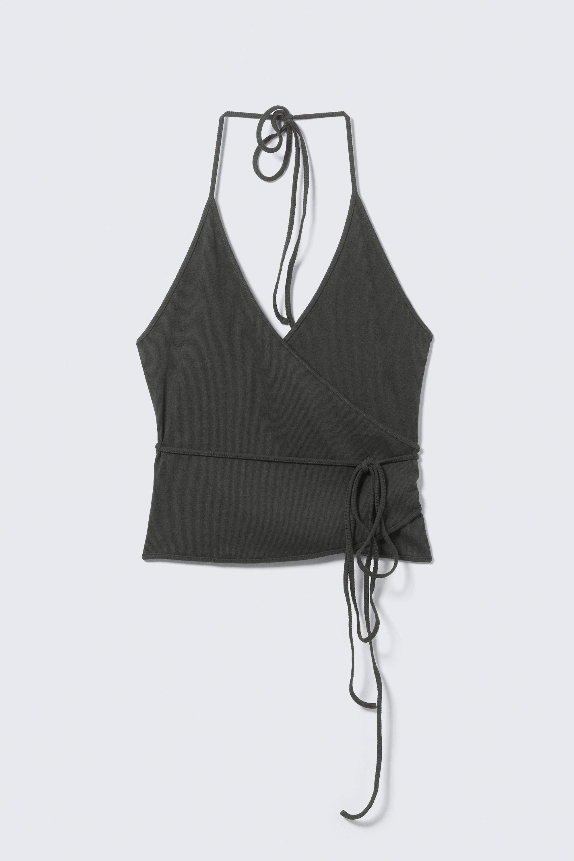 Top a fascia - Grigio scuro/Grigio mélange