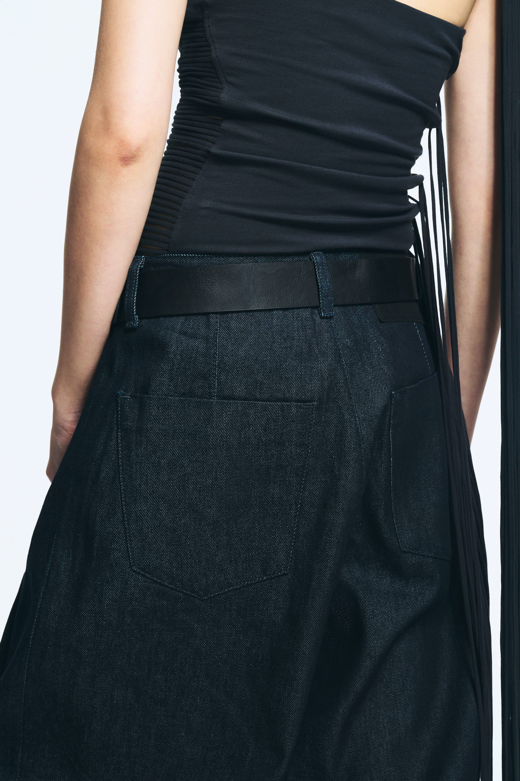 Raw Indigo - Dark Blue - Astro Pleated Baggy Denim Trousers - 5