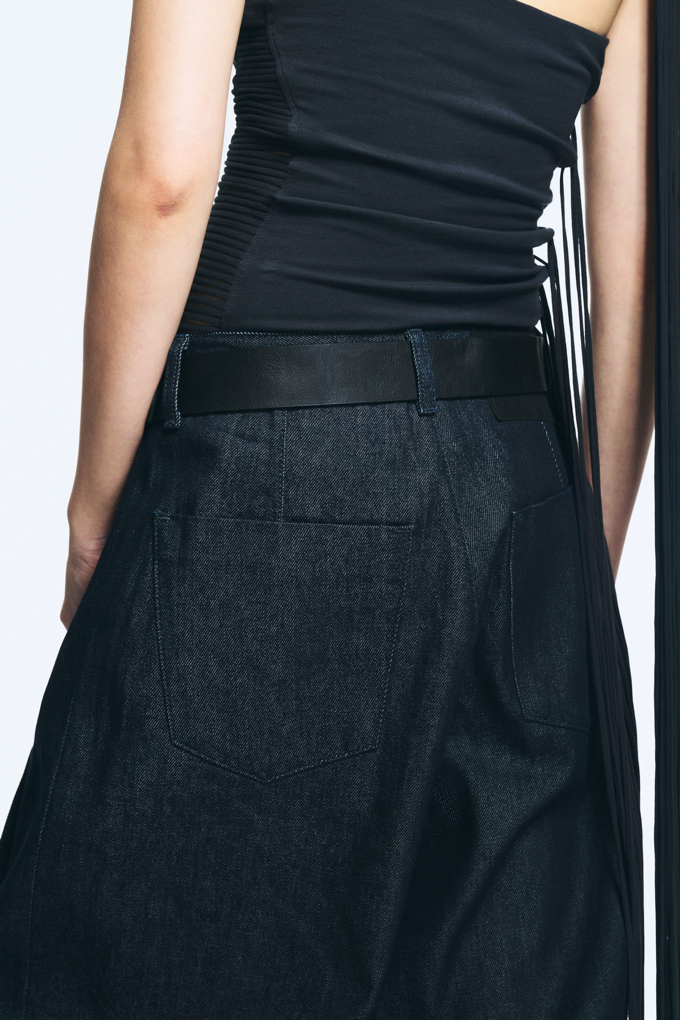 Raw Indigo - Dunkelblau - Astro Pleated Baggy Denim Trousers - 3