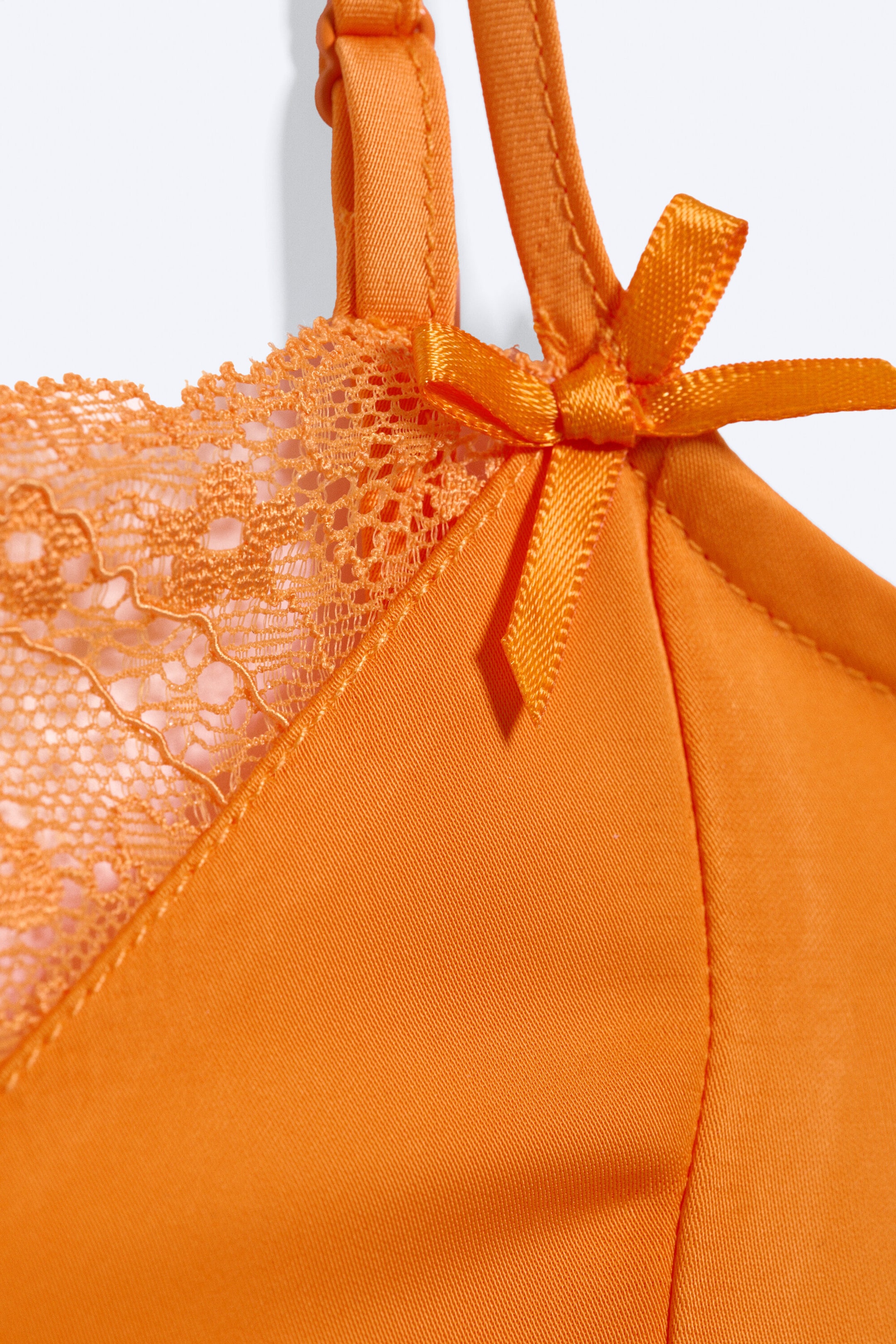 Orange - Satin Lace Top - 5