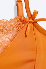 Orange - Satin Lace Top - 5
