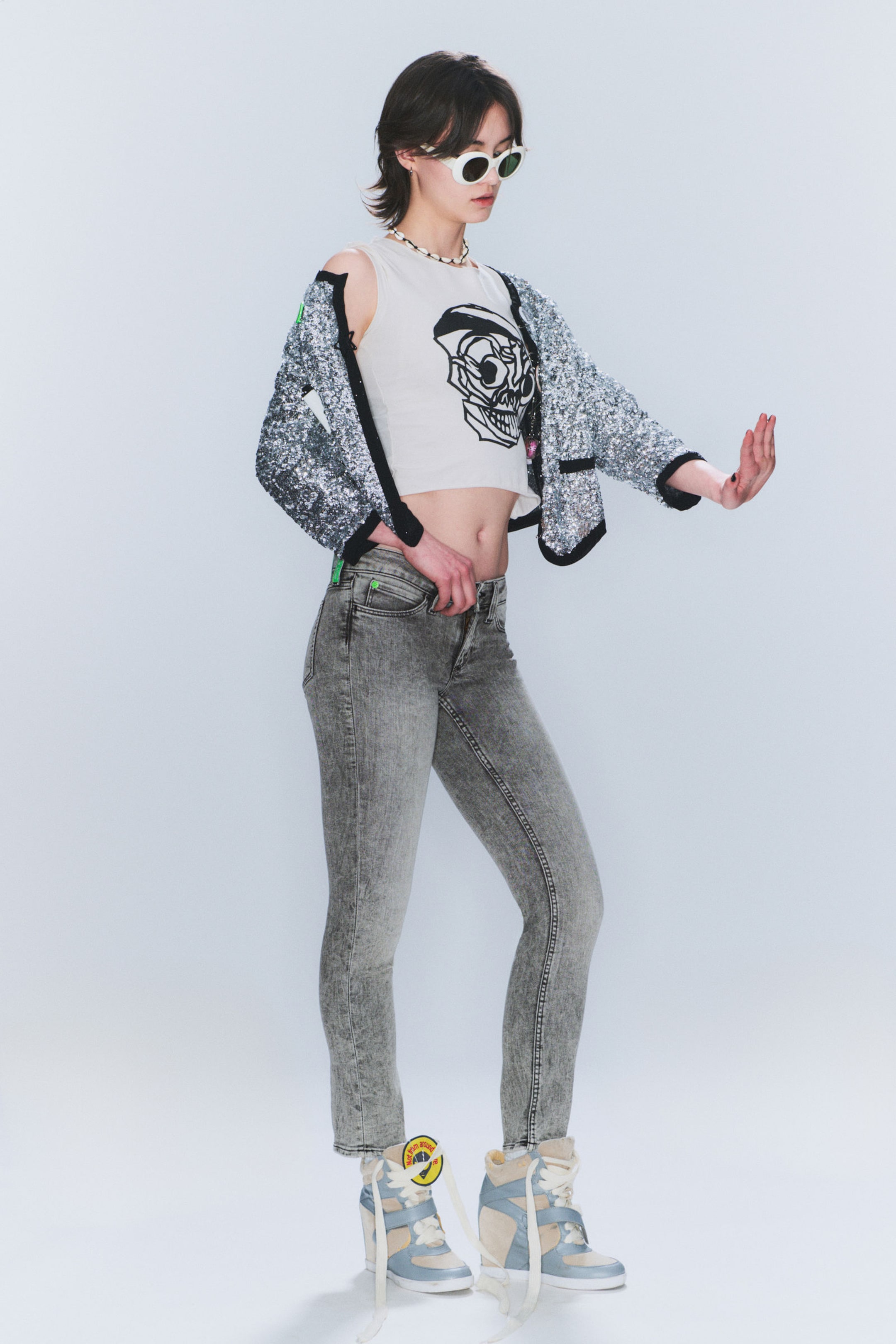 #9C9EA5 - Sleezie Low Rise Skinny Jeans - 2