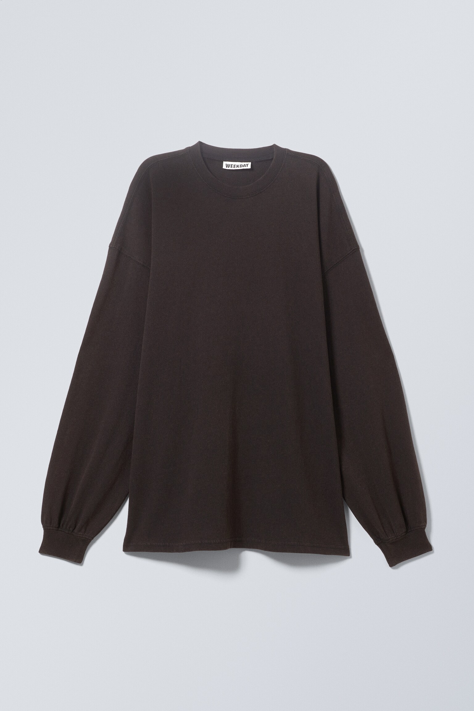Long-Sleeved Oversized T-shirt - Washed Black/Washed Blue