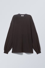 Verwaschenes Schwarz - Langärmeliges Oversize-T-Shirt - 0