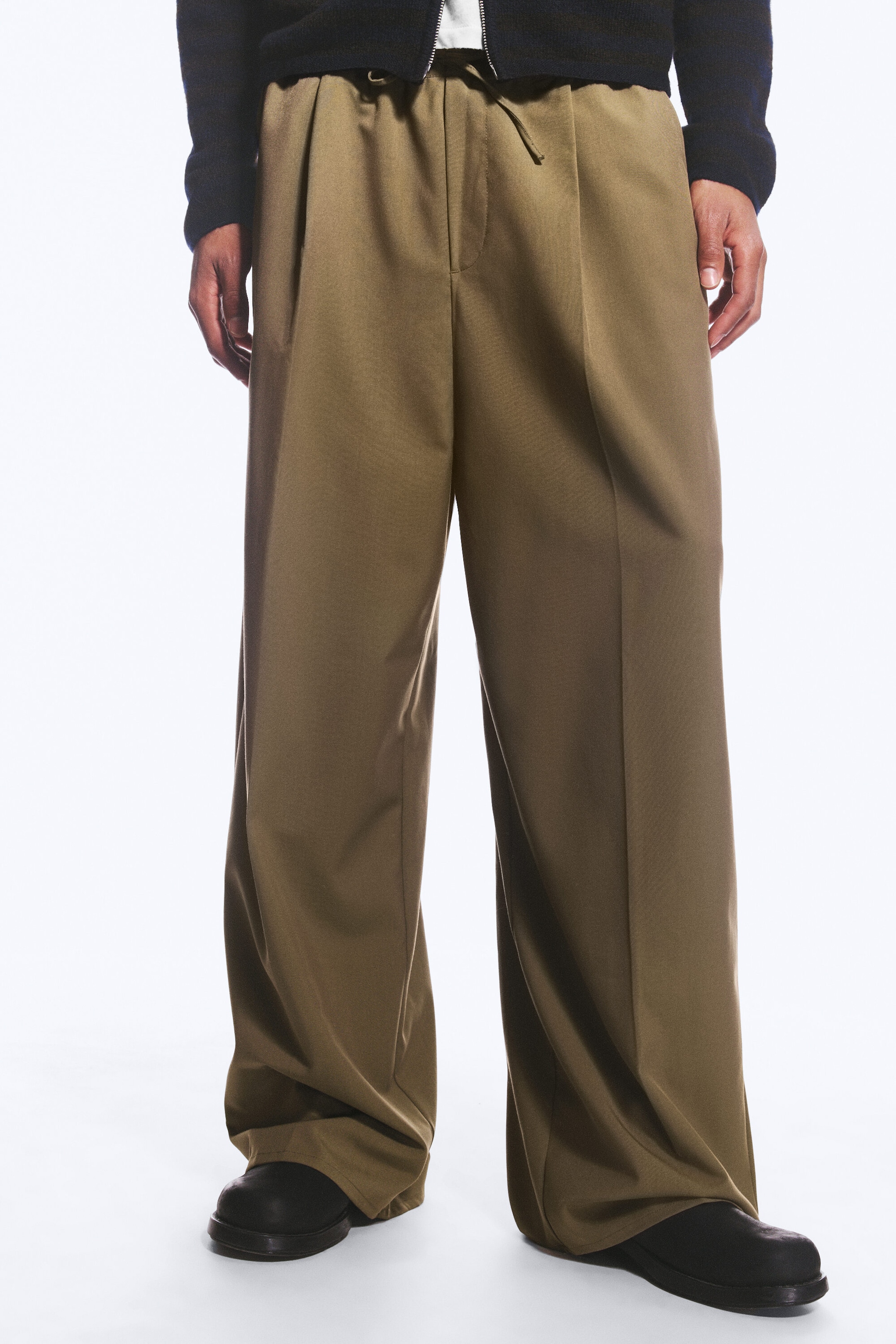 Beige - Oversized Kostymbyxor - 2