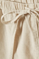 Light Beige - Loose Fit Washed Ripstop Trousers - 1