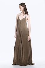 Brown - Flowy Maxi Dress - 1