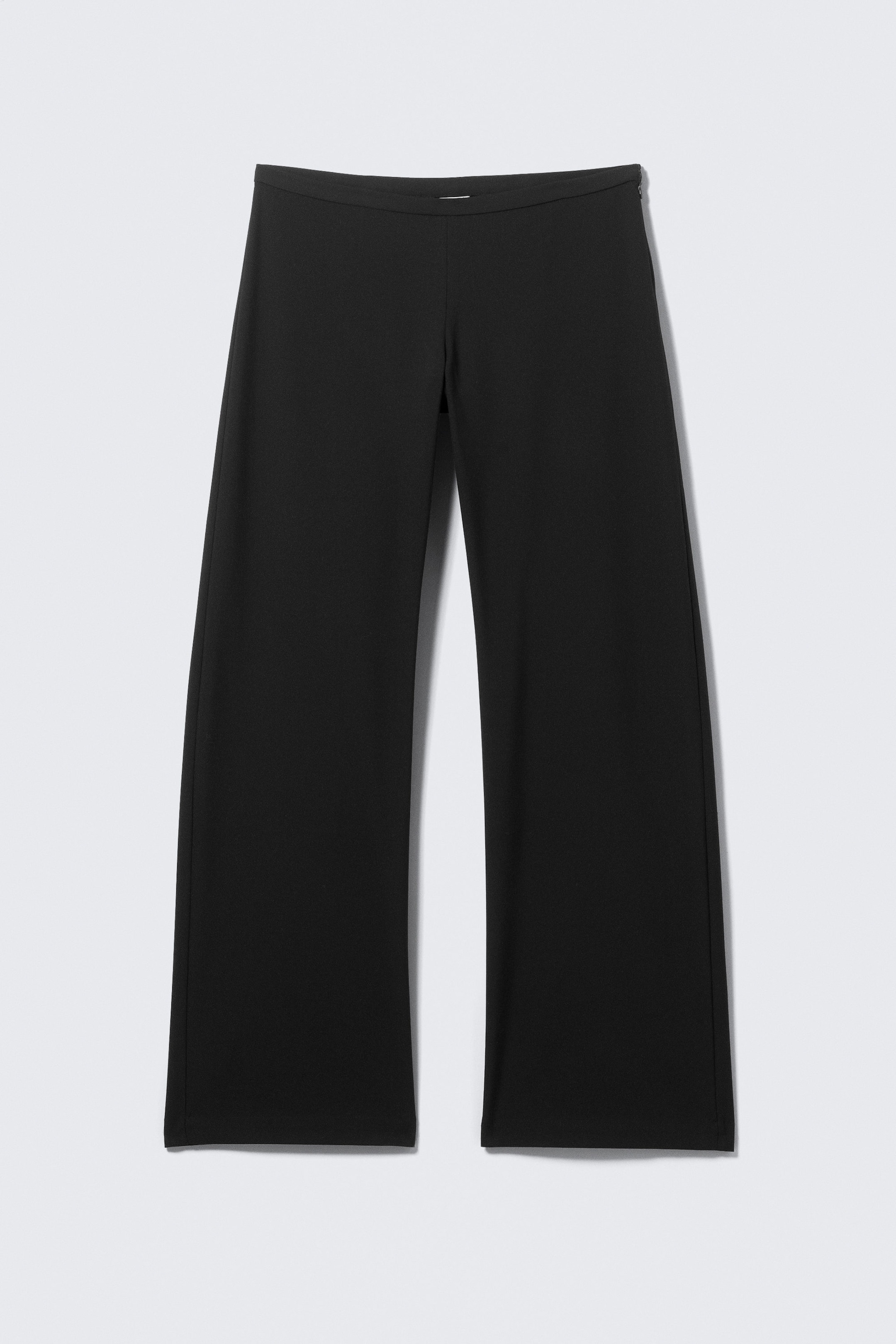 Black - Low Rise Side-Zip Suiting Trousers - 4