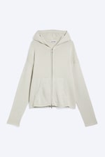 Light Dusty Beige - Knitted Zip-through hoodie - 3