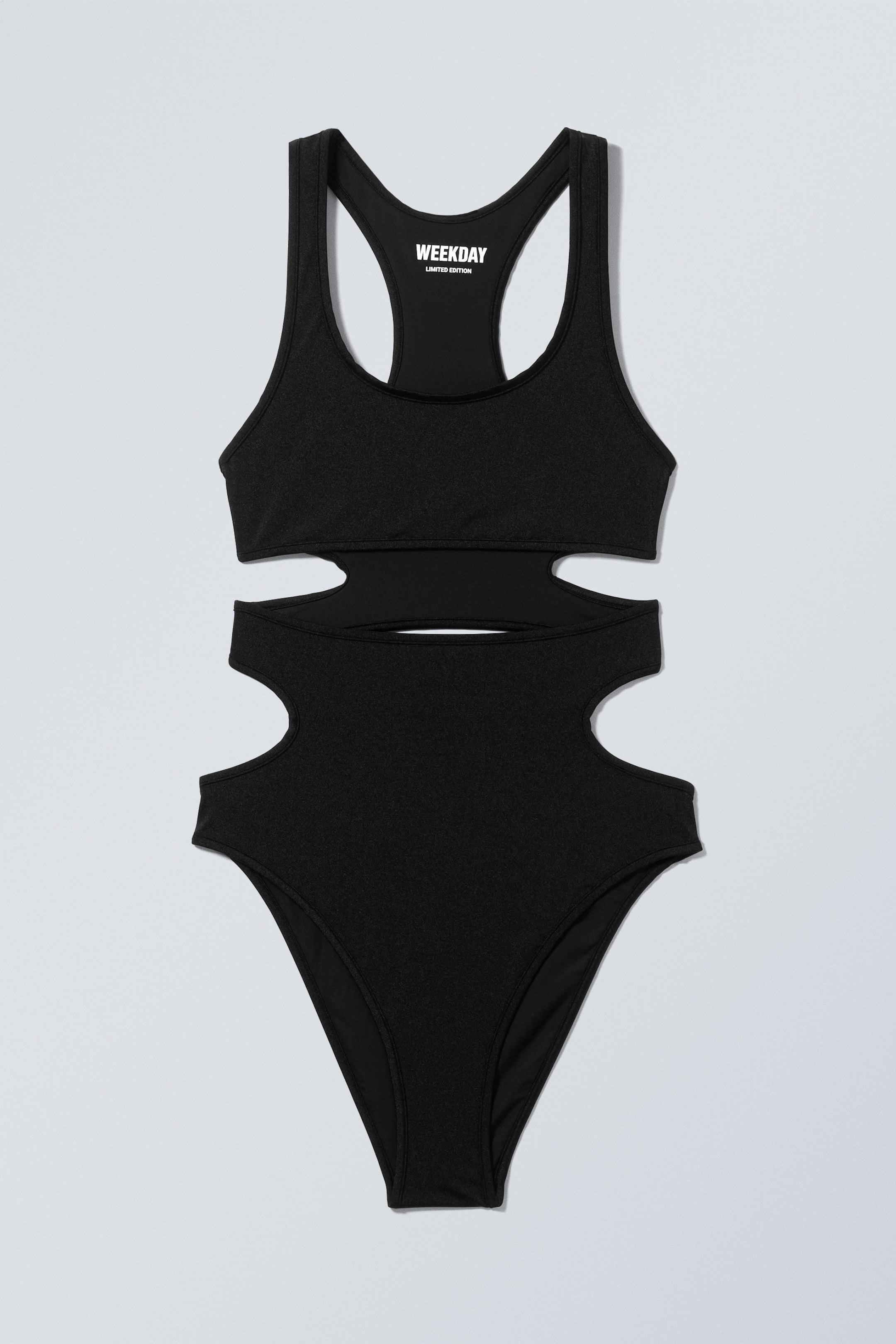 Schwarz - Nylon-Bodysuit mit Cut-outs - 0