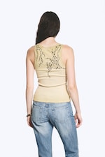 Washed Dusty Beige - Studded tank top - 3