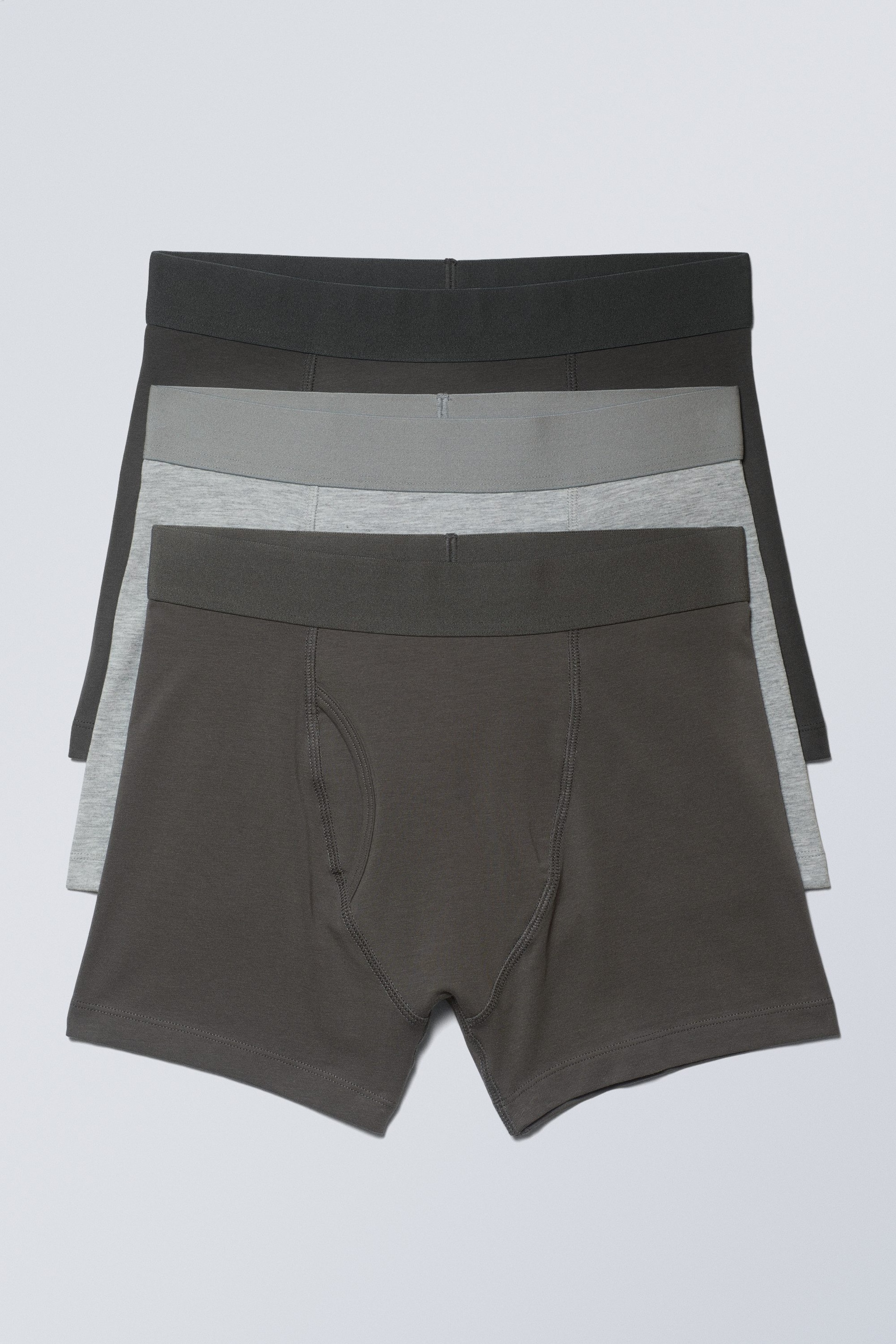 Grau gemischt - 3er-Pack Boxershorts - 0