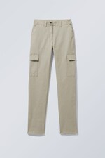 Beige - Brenda Slim Cargo Trousers - 0