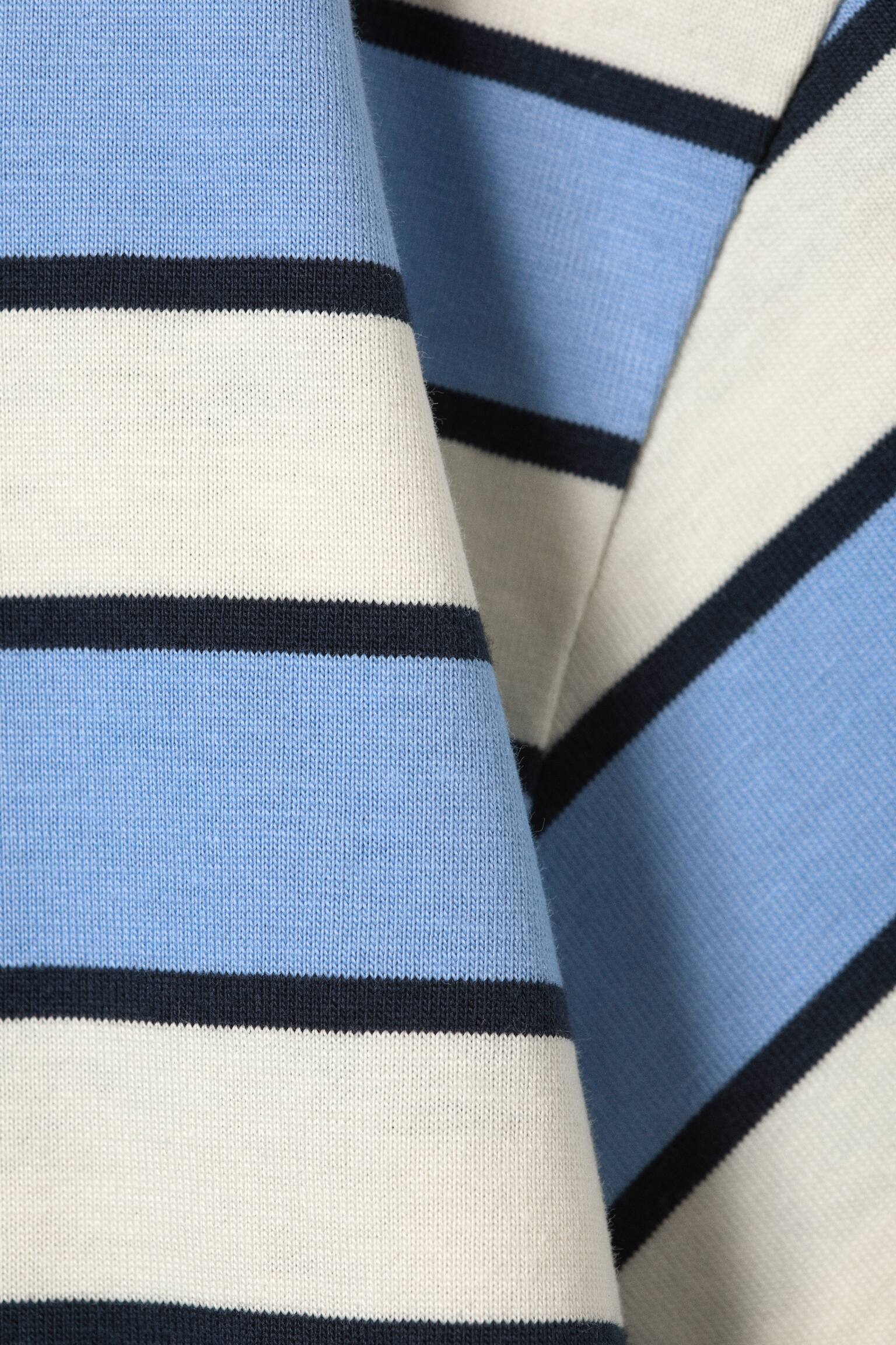 T-shirt boxy en coton - Rayures bleu et blanc/Rayures noires et blanches/Beige Clair - Rayure Lilas - 4