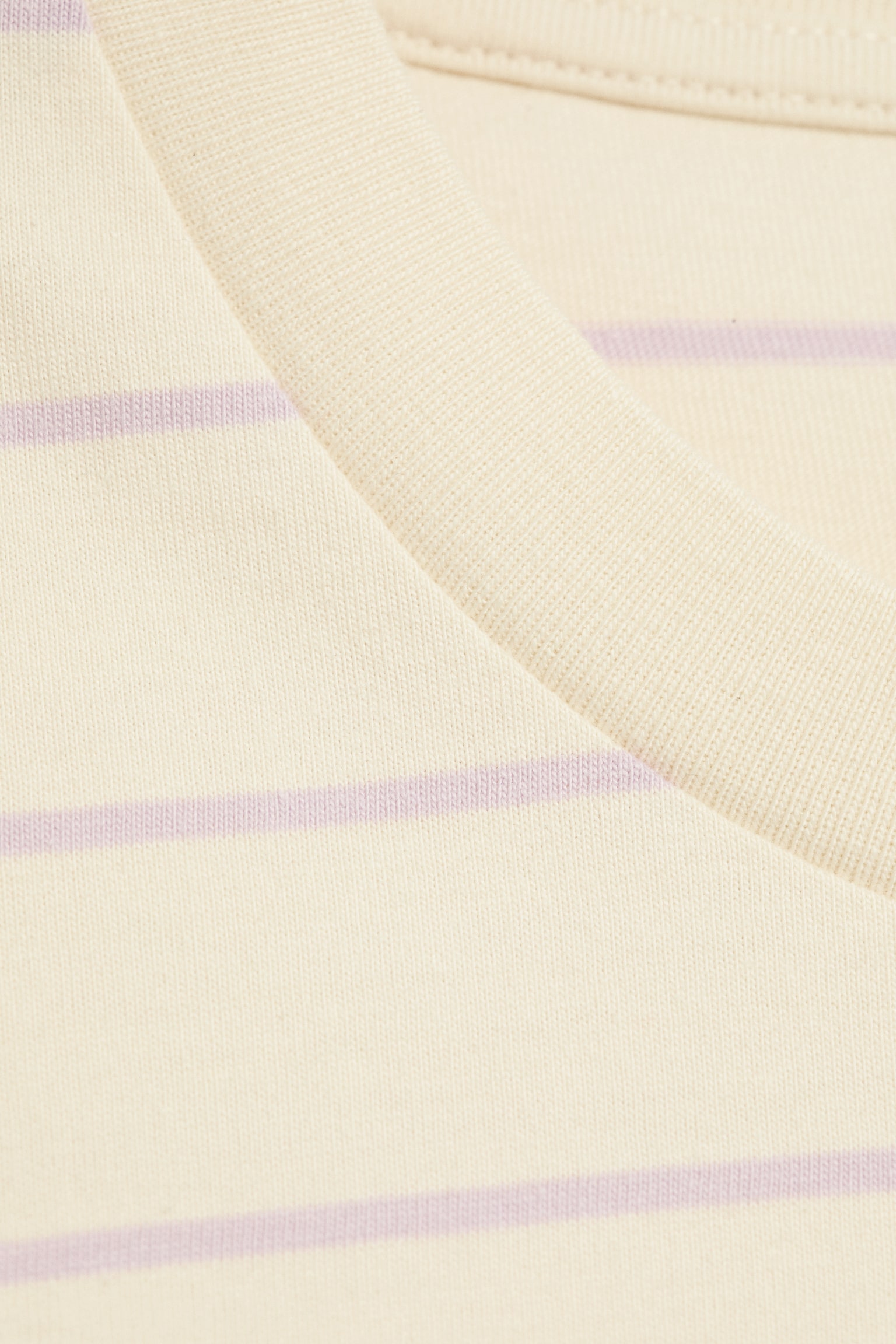 Boxy bavlněné tričko - Světle Béžová - Lila Proužek/Modro-bílé pruhy/Černobílé pruhy - 2