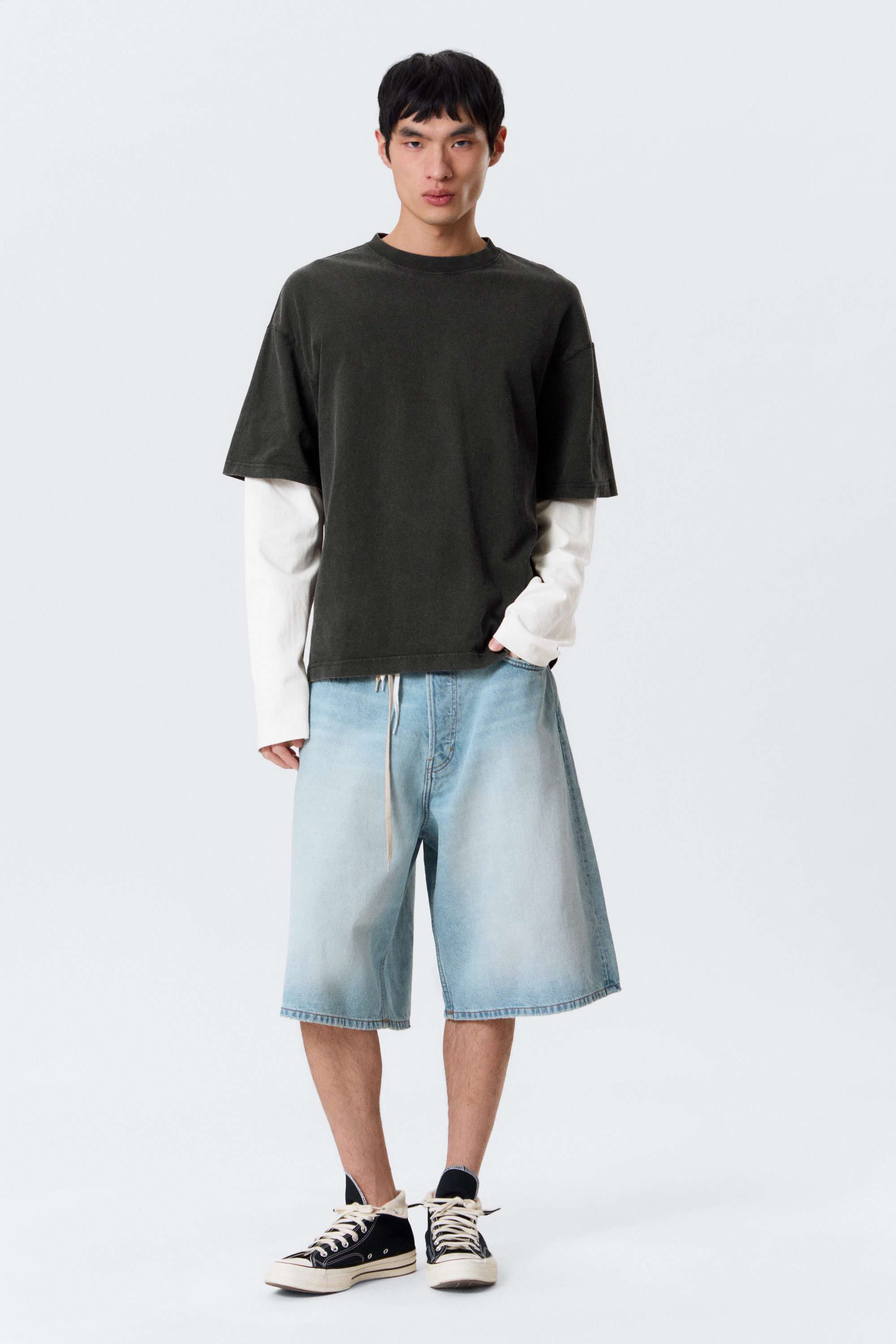 Tシャツ(半袖+袖なし) bicolor layered tops short THEREDTHREAD AE Double-Layered Short-Sleeve T-Shirt | American Eagle