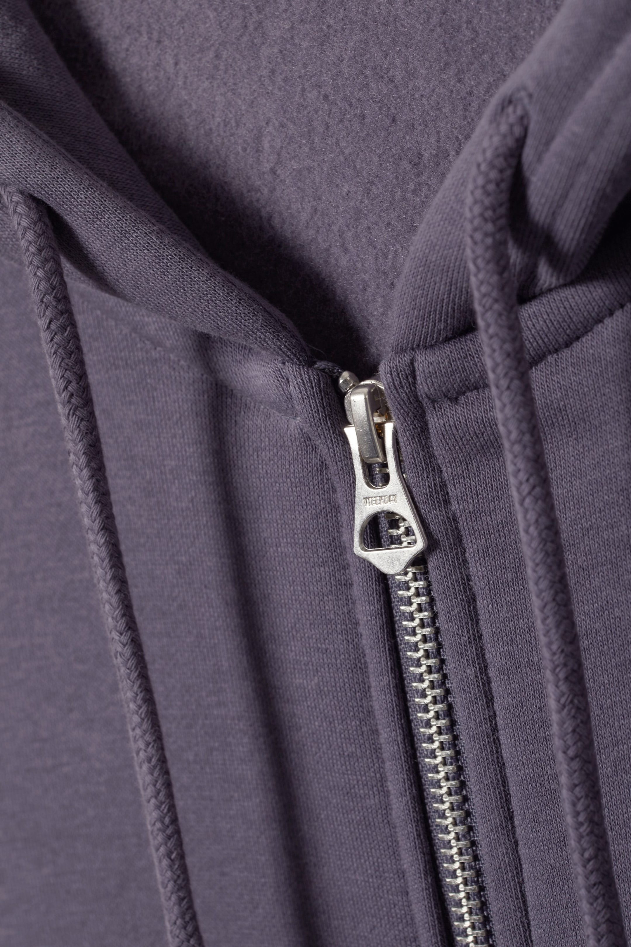 Dunkellila - Oversized-Kapuzenjacke mit Reißverschluss - 1