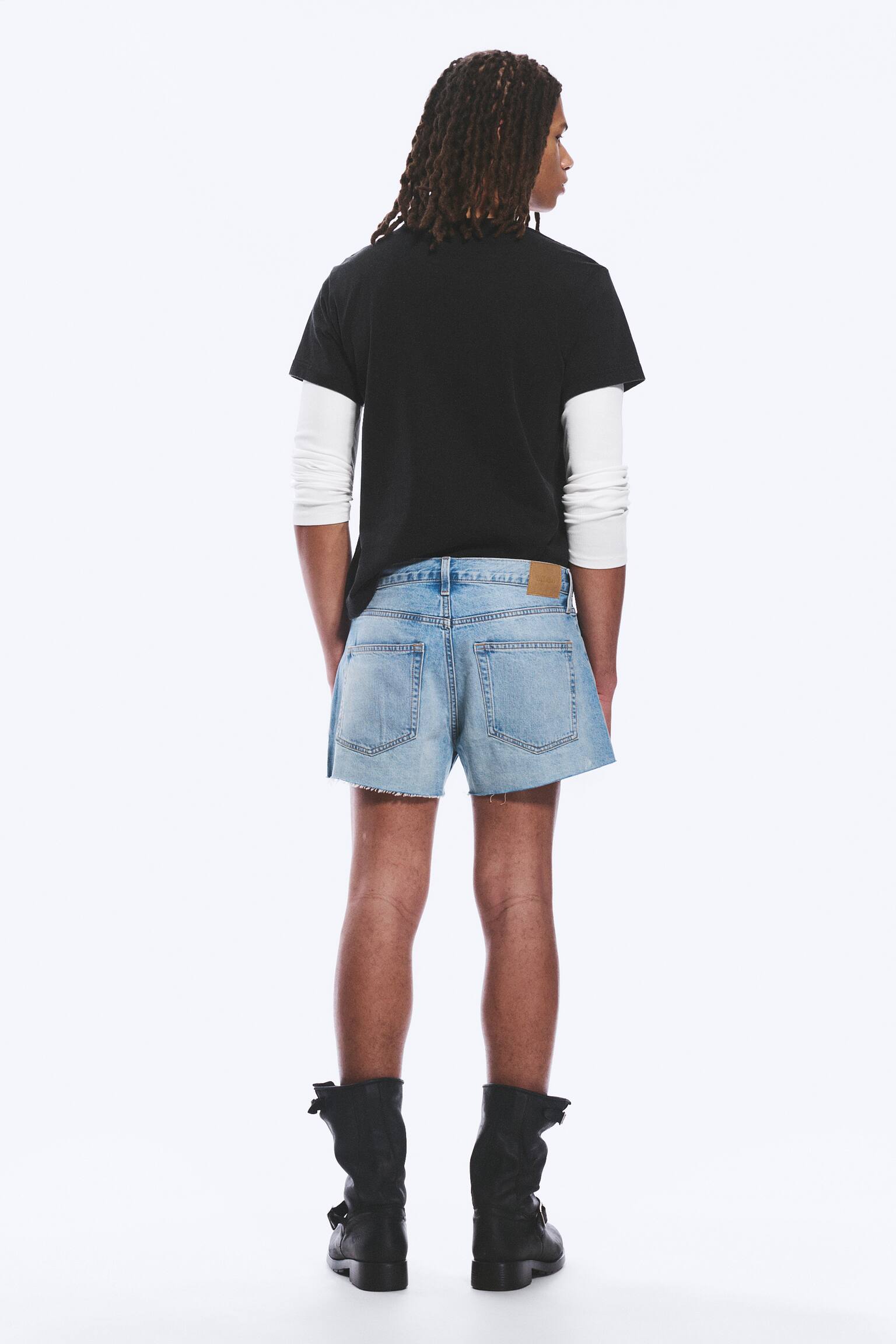 Gravity Σορτς Τζιν Μεσαία Μέση Φαρδιά - Kimberley Blue - Ανοιχτό Μπλε/Ρυθμισμένο Μαύρο - Μαύρο - 5