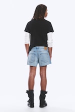 Kimberley Blue - Hellblau - Gravity Short Mid Waist Loose Denim Shorts - 3