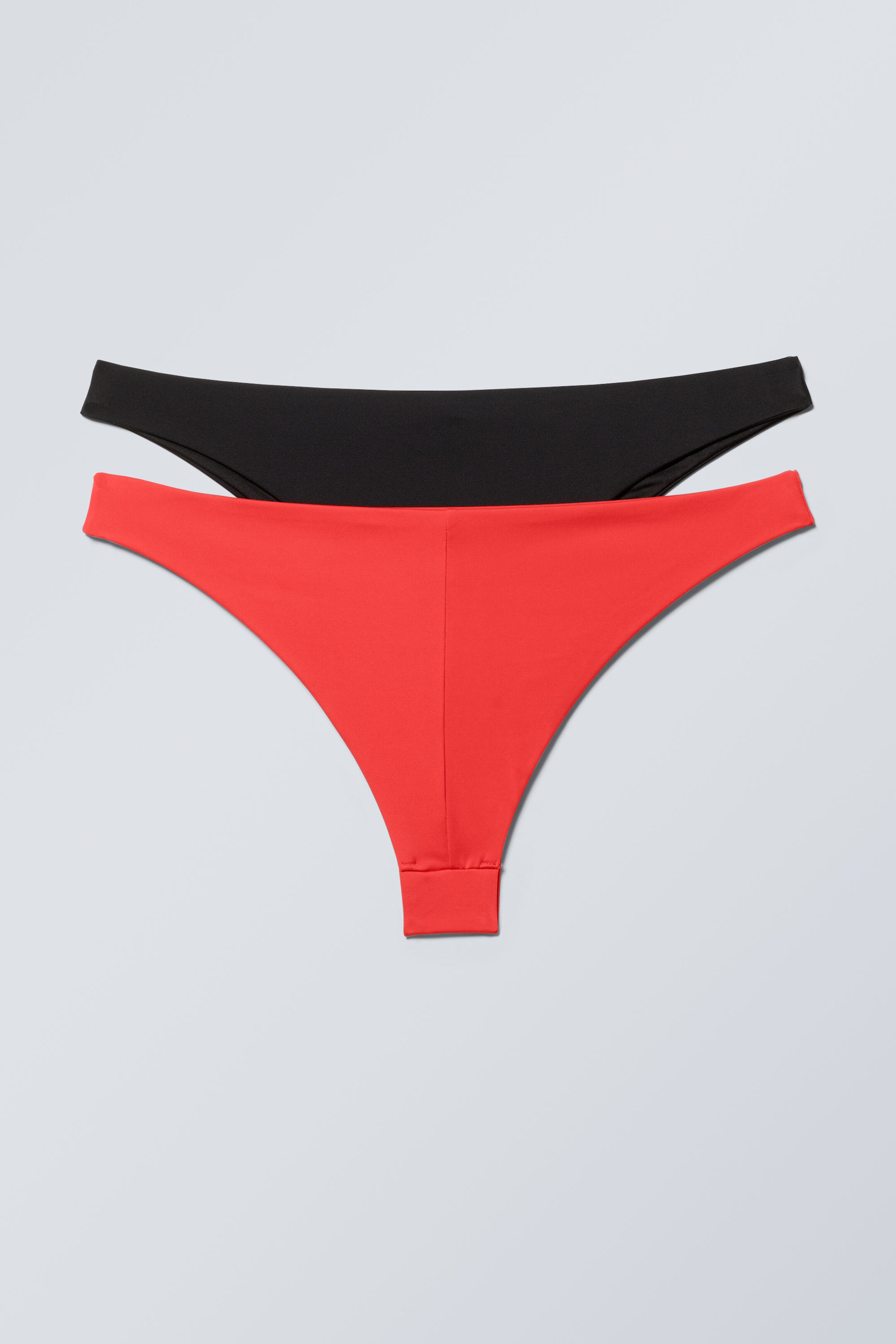 Noir Rouge - Lot de 2 bas de bikini brésiliens - 1