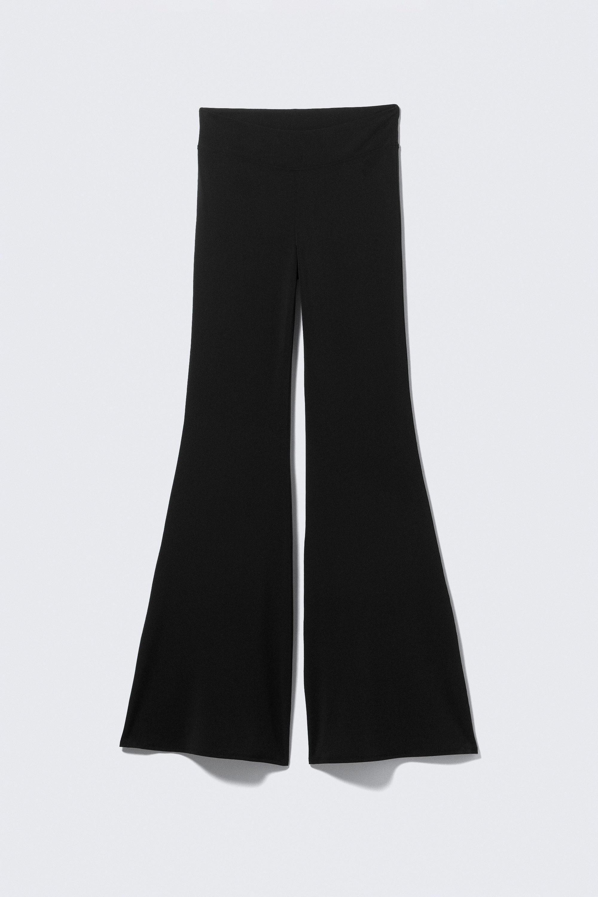 Schwarz - Low Rise Flared Jersey Trousers - 3