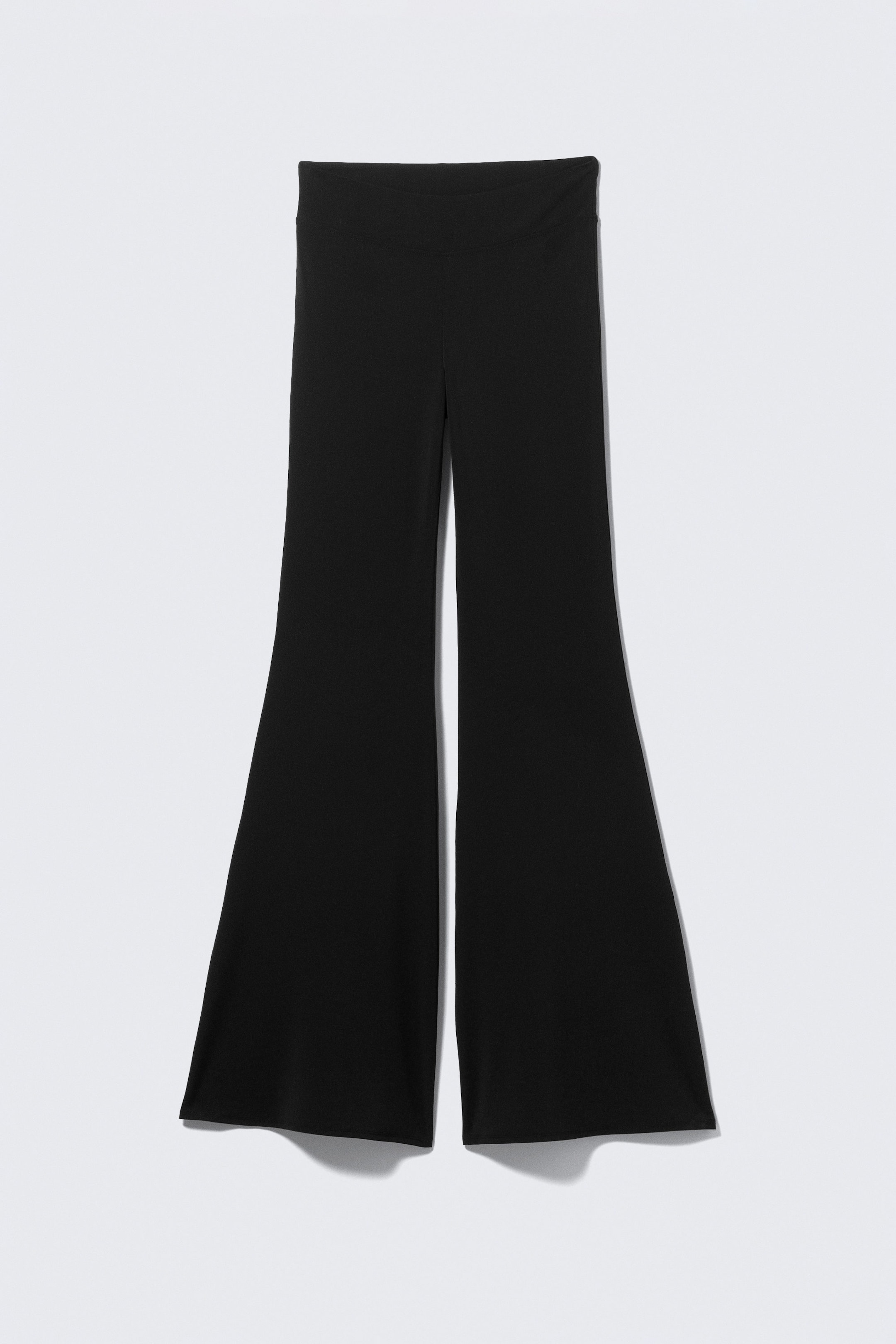 Black - Low Rise Flared Jersey Trousers - 3