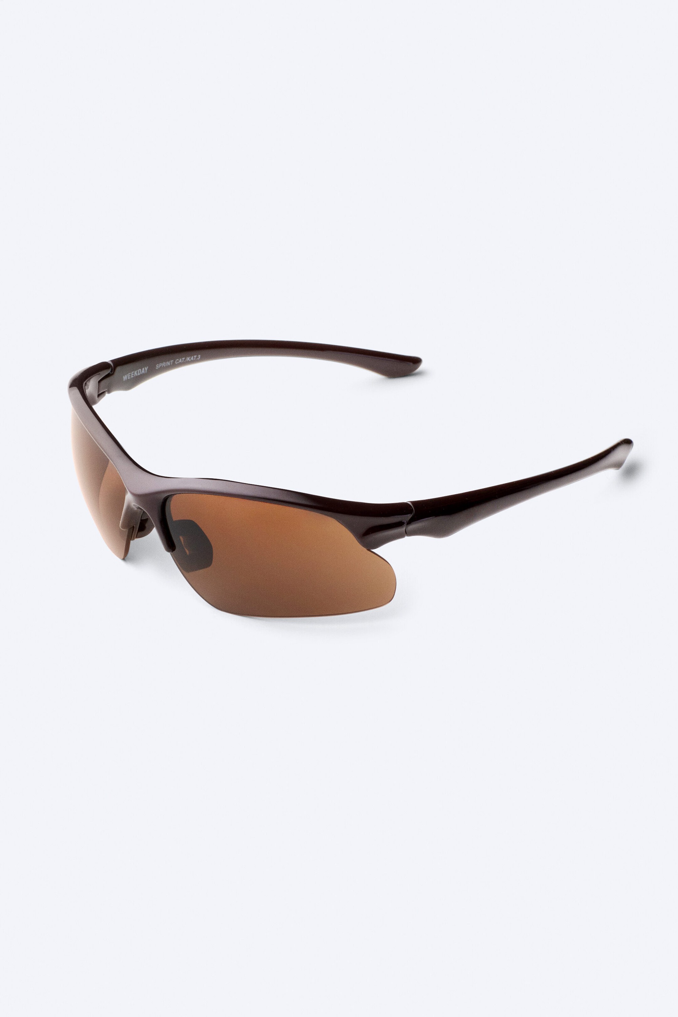 Brown - Brown Lenses - Bold Sporty Sunglasses - 3