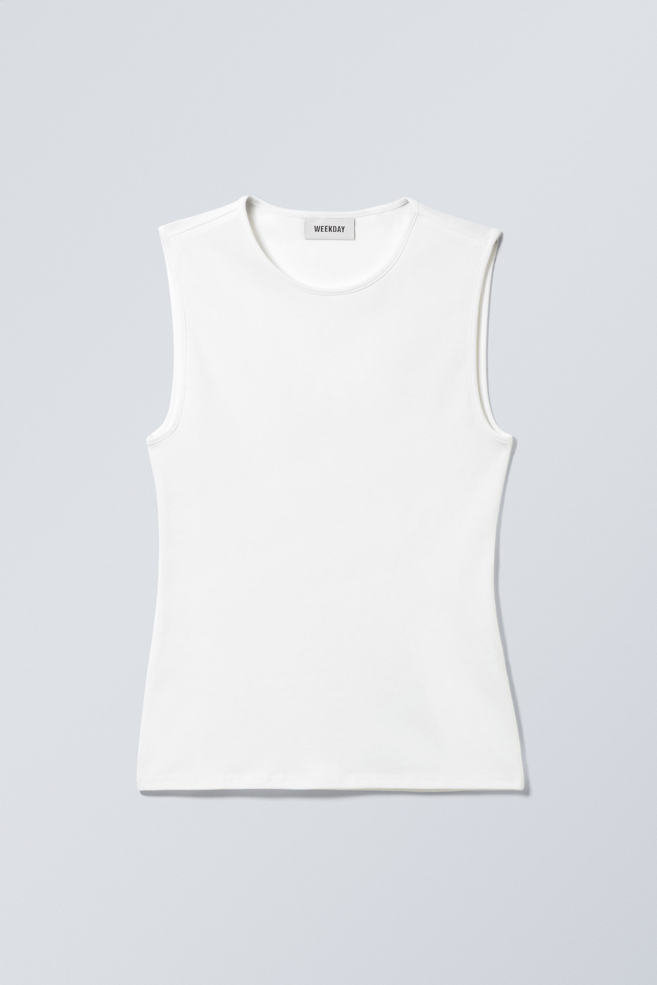 White - Fitted Cotton Tank Top - 0