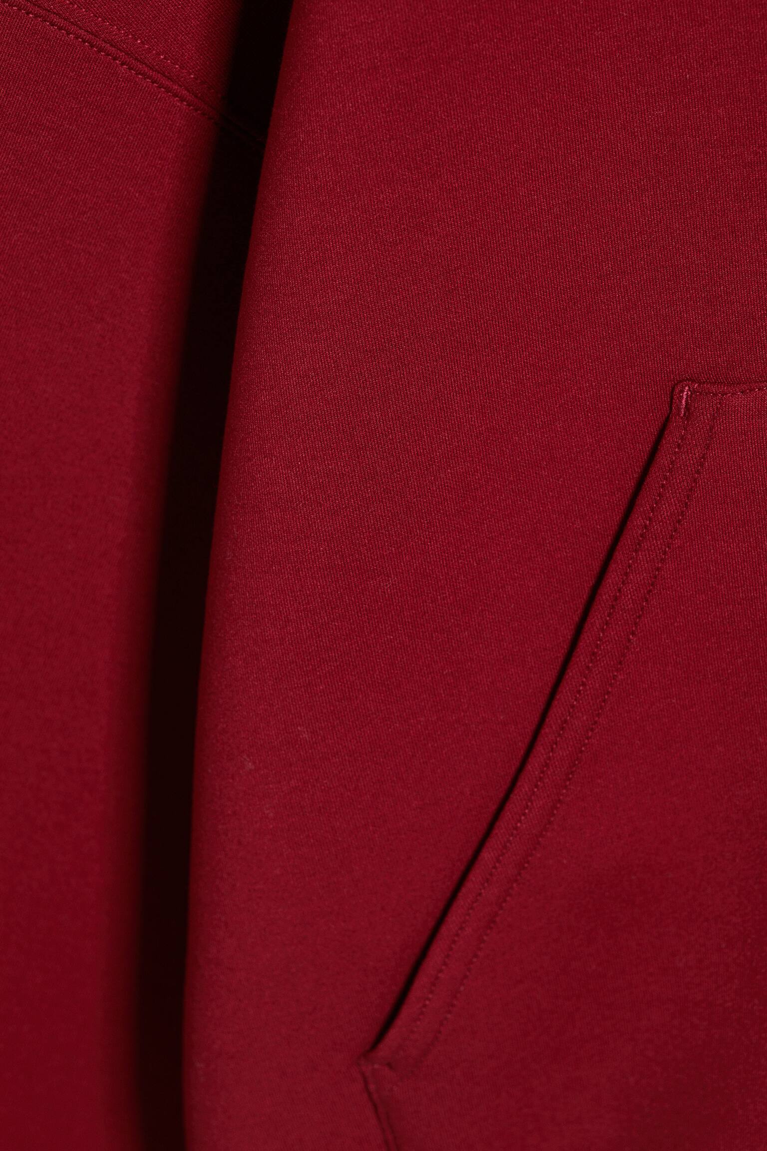 Oversized hættetrøje i scuba-stof - Mørkerød/Lysegrå/Sort/Gråmeleret - 4