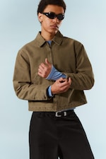 Beige - Locker geschnittene, kastige Zip-Jacke - 4