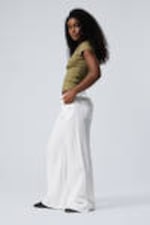 White - Crinkle Low Waist Loose Fit Trousers - 2
