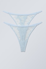 Hellblau - Zelda – Tangas aus Spitze im 2er-Pack - 0