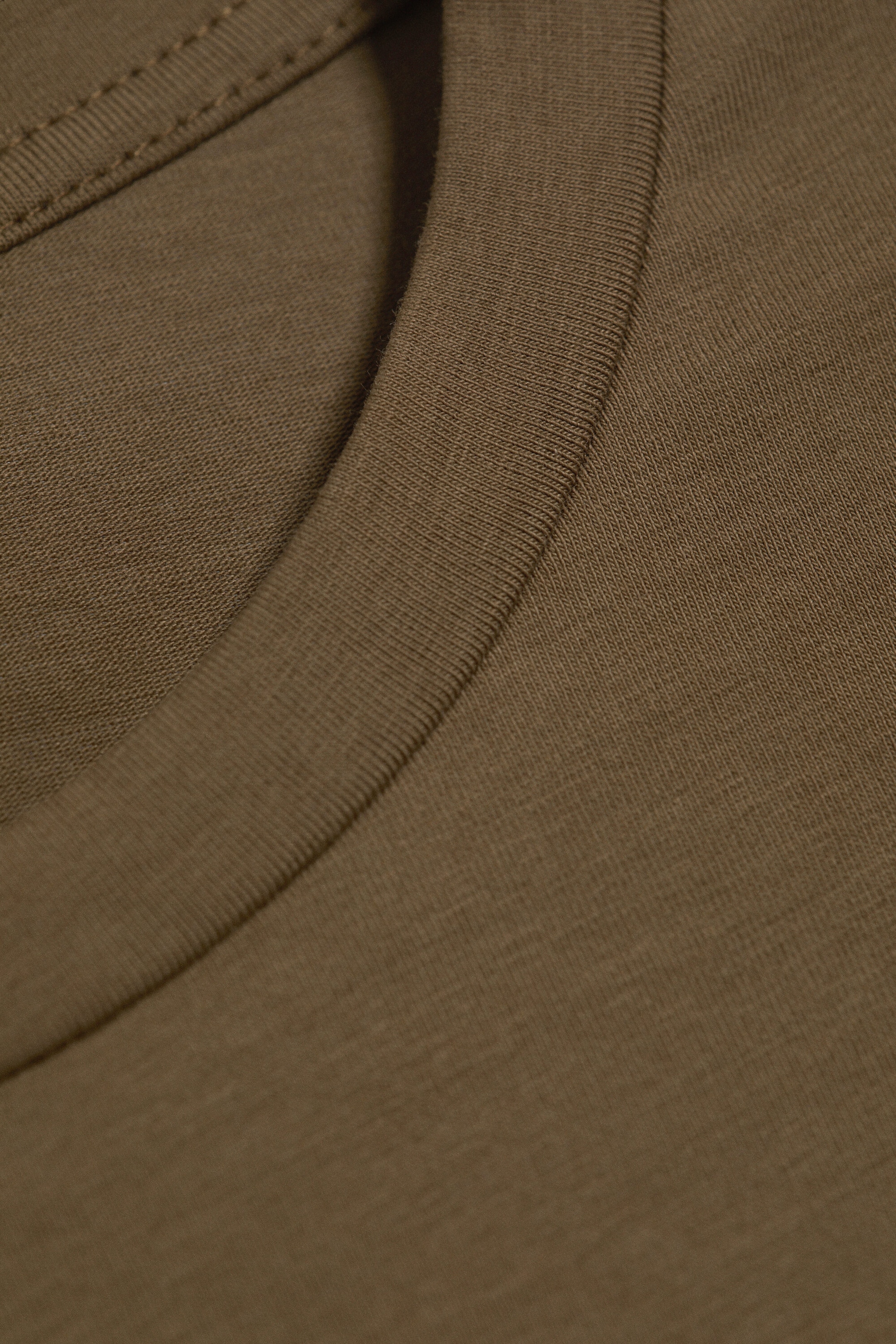 Dusty Brown - Round Neck Three-Quarter Sleeve Top - 2