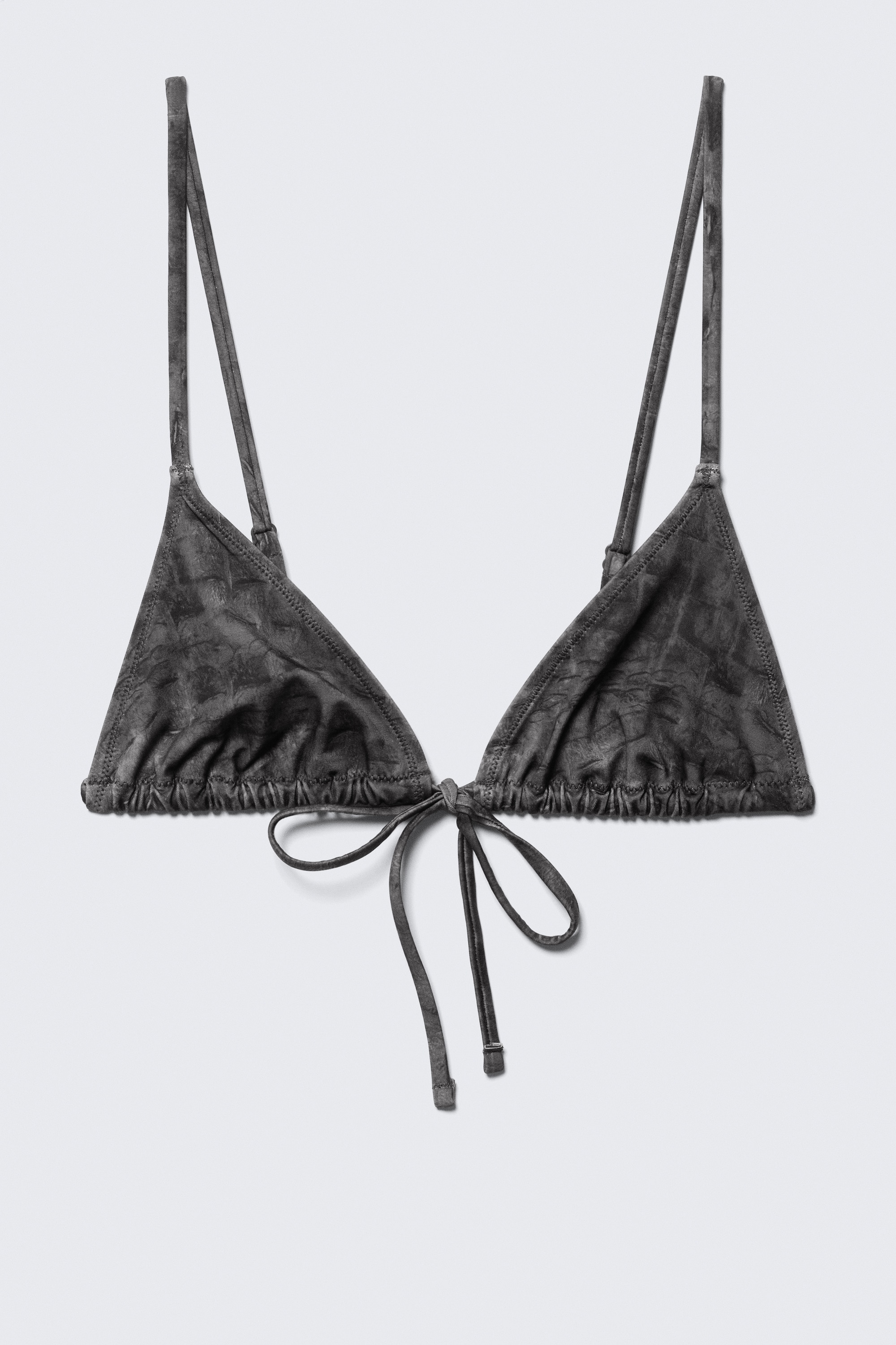 Haut de bikini triangle imprimé - Gris foncé imprimé/Gris foncé - scintillant