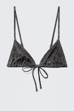 Mörkgrå med tryck - Triangel-Bikinitopp med tryck - 3