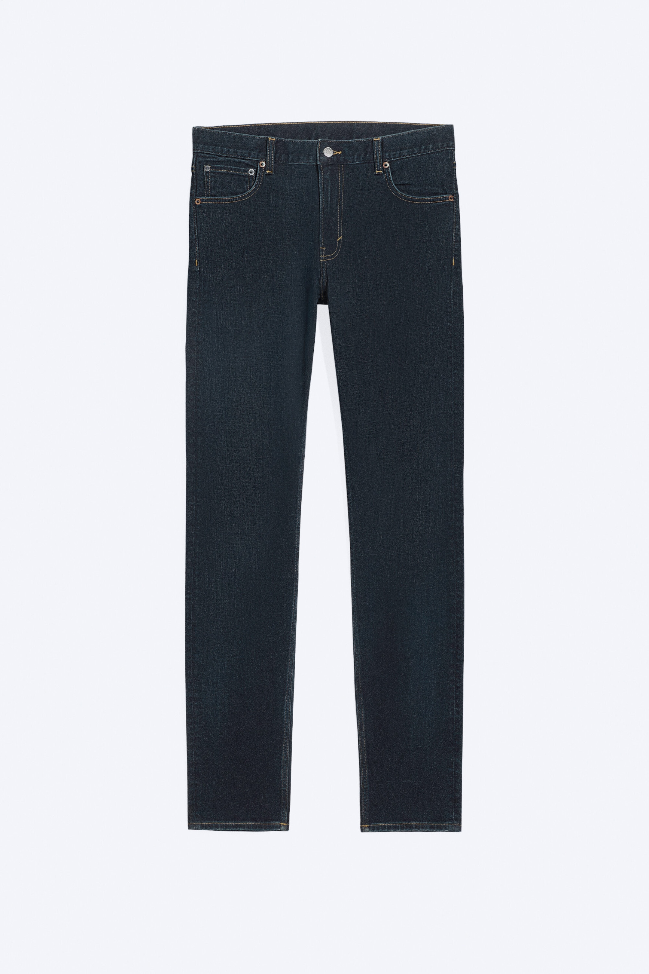 Shiny Blue – mørkeblå - Orion rett slim-fit-jeans med mellomhøyt liv - 0