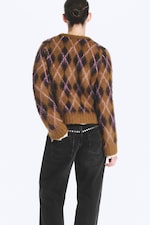 Brown Argyle - Knitted Sweater - 4