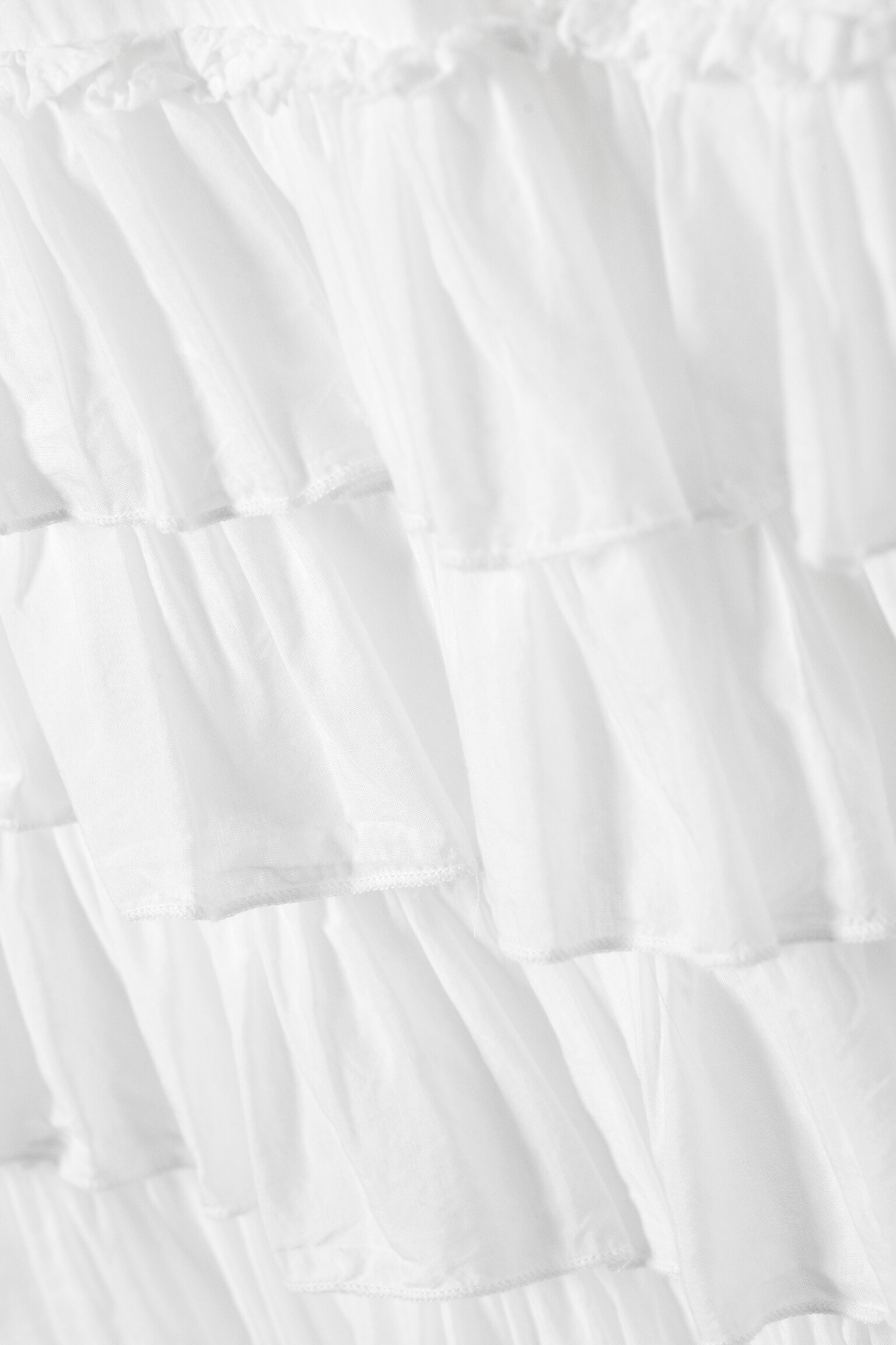 Saia maxi com folhos em camadas - Branco - 4