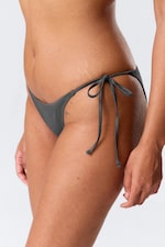 Gris foncé - Bas de bikini avec liens à nouer - 1