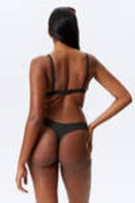 Dark Grey - V-Shaped Ribbed Bikini Thong - 3