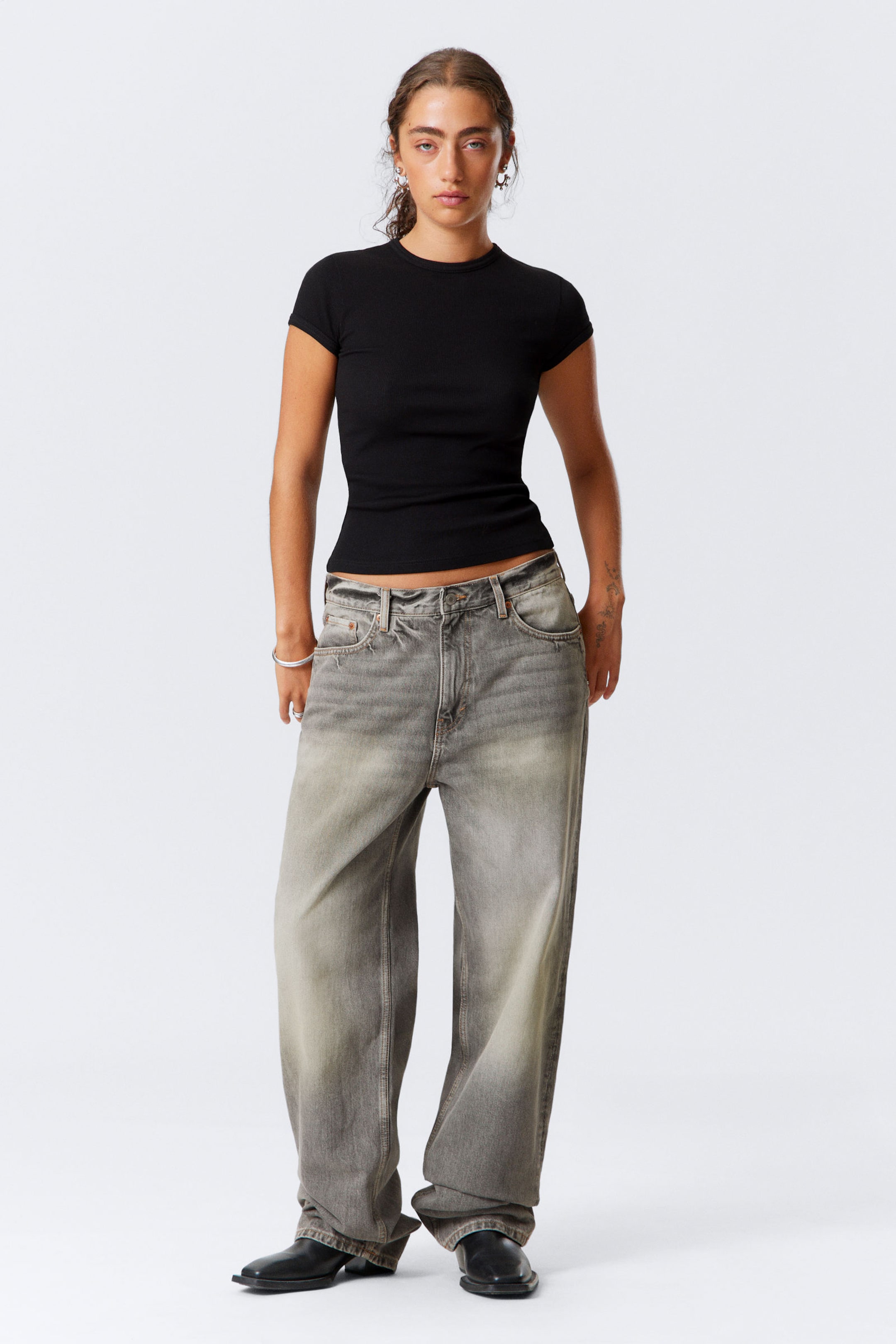 Canyon Grey - Medium Grey - Galaxy Loose Straight Leg Jeans - 5