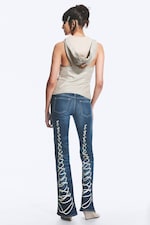 Lace Blue - Mittelblau - BOOTY BEI LOW WAIST SKINNY BOOTCUT JEANS - 2