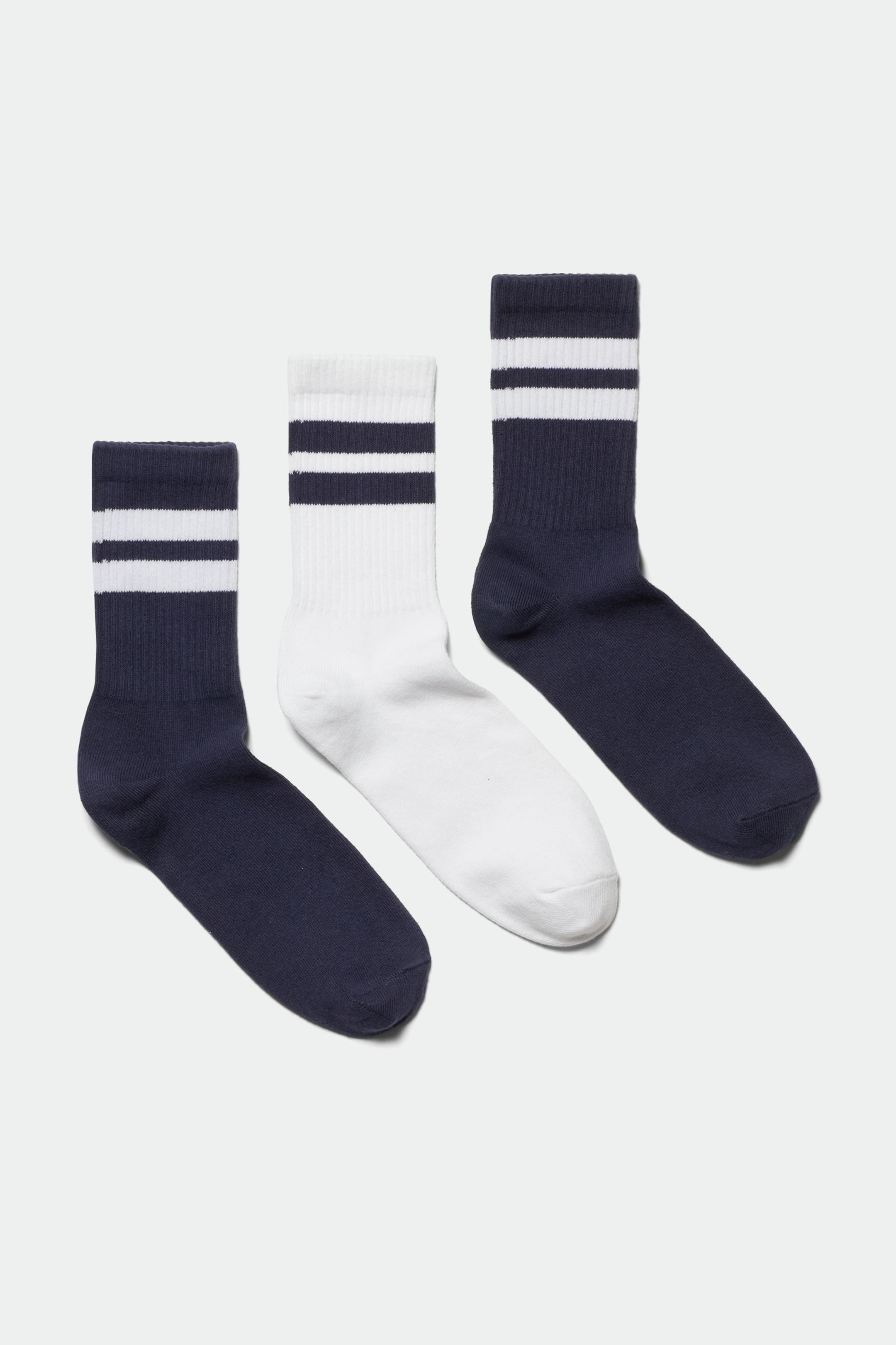 Streepcombo - 3-pack gestreepte sportsokken - 0