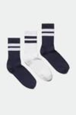 Streepcombo - 3-pack gestreepte sportsokken - 0