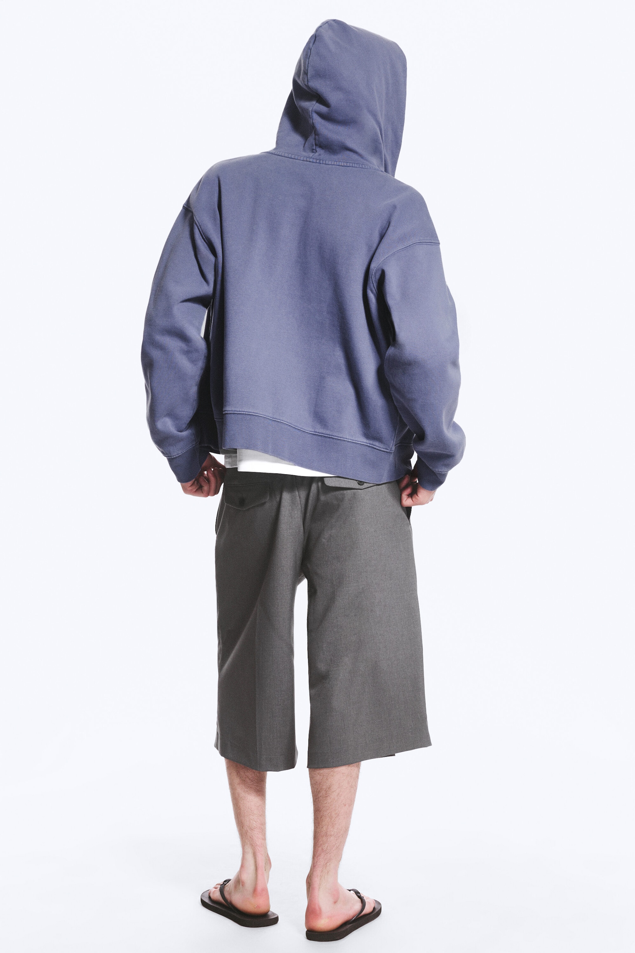 Washed Blue - Boxy Zip Hoodie - 3