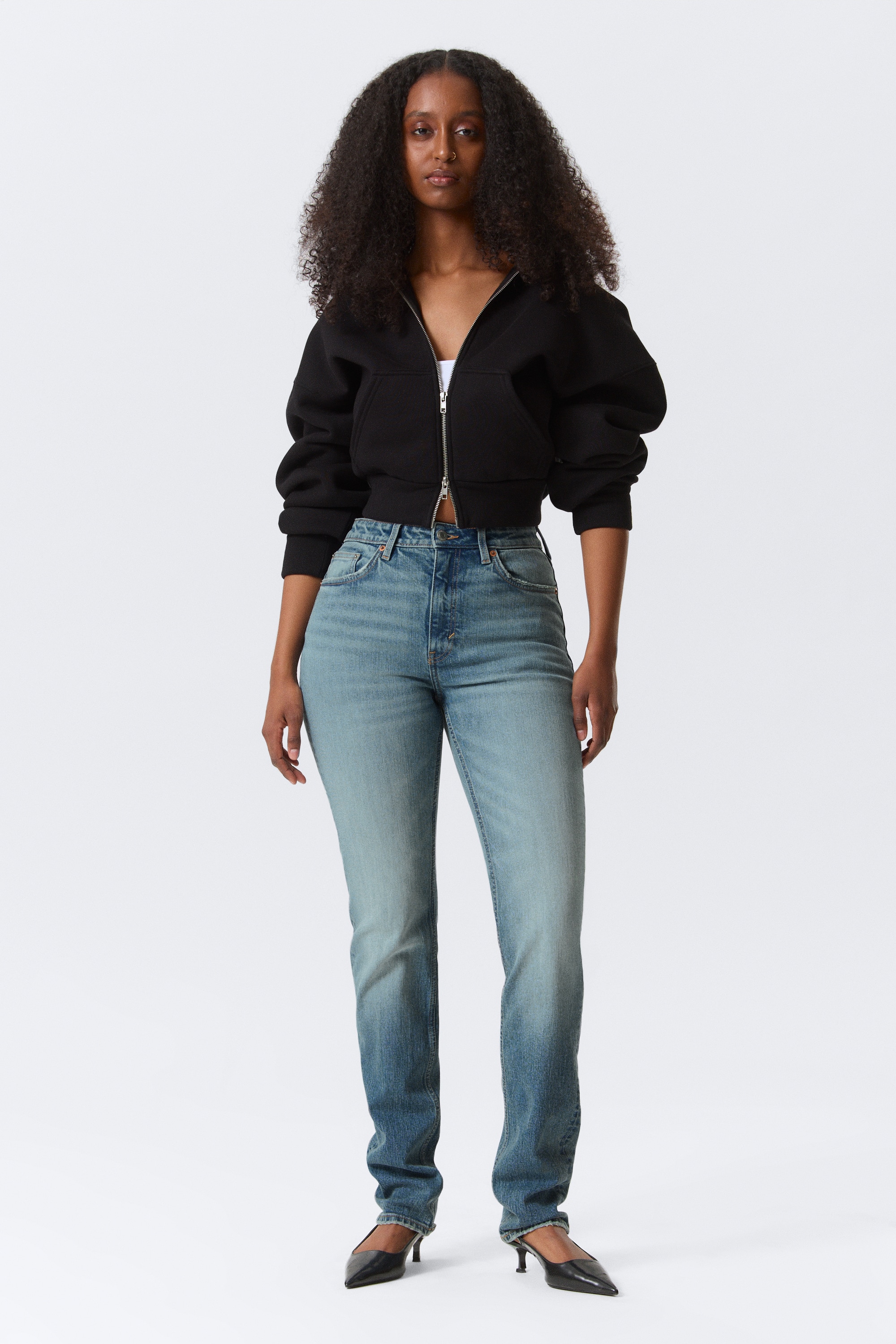 Vega Curve High Waist Slim Jeans - Blue Horses - Mellanblå/Blue Hymn - Mellanblå
