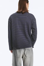 Lilas rayé/Noir - T-shirt ample à manches longues - 3