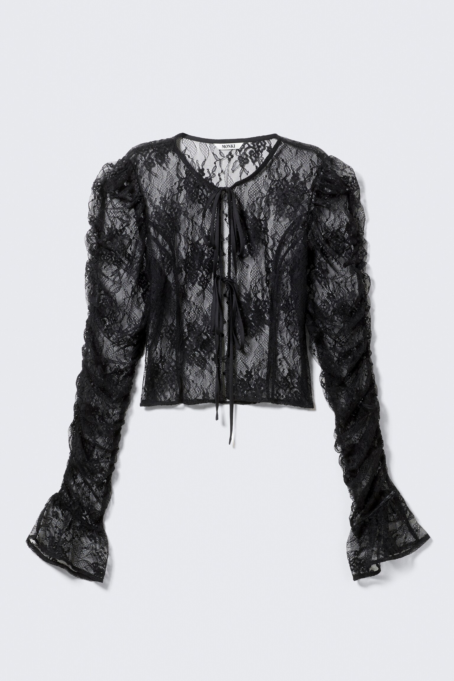 Lace Tie-Front Top - Sort - 2