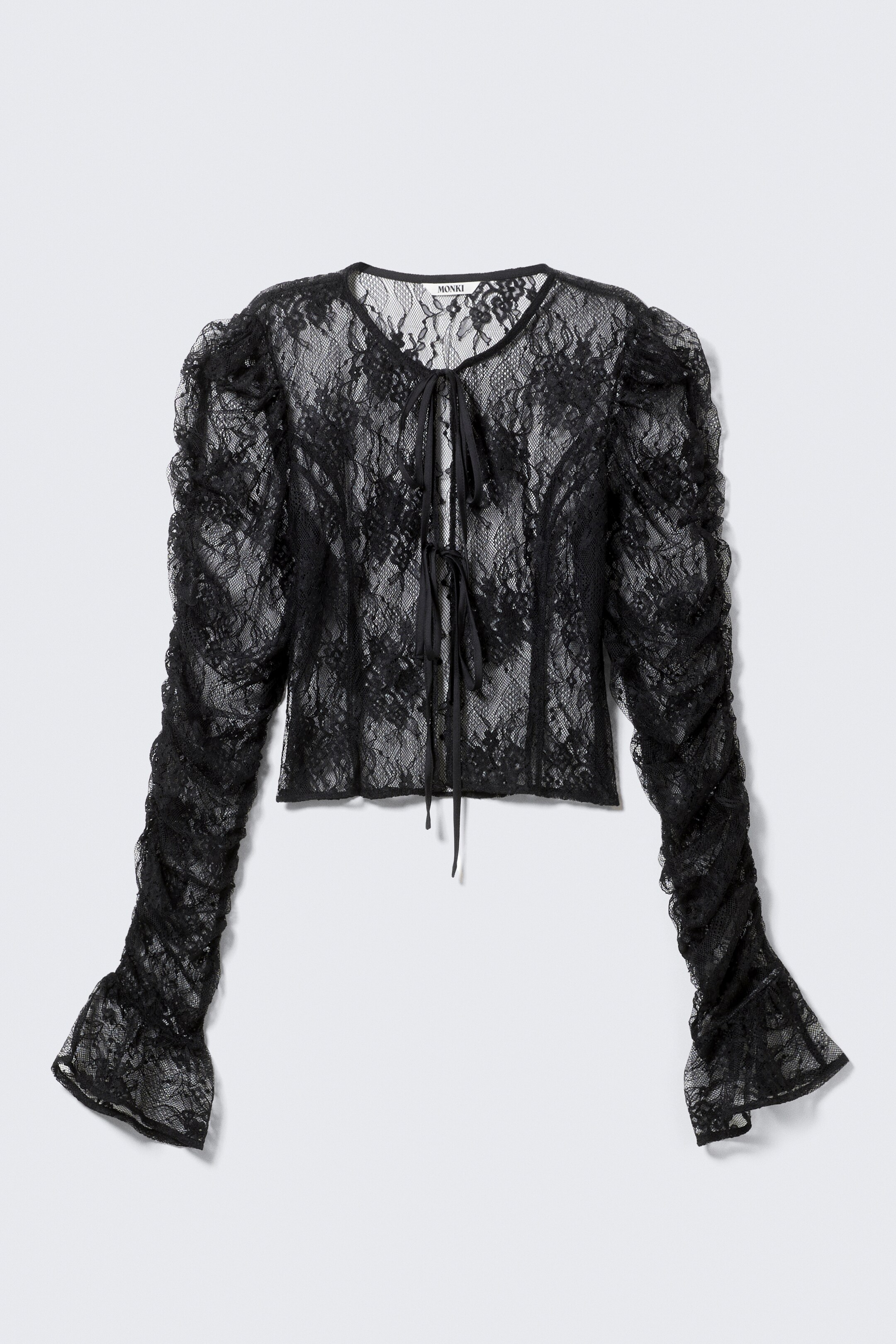 Ver imagem maior: Top de Renda com Laço Frontal - Preto - SENHORA | H&M PT 4