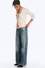 Metal Blue - Mittelblau - IMOO STUDDED LOW WAIST LOOSE WIDE JEANS - 3